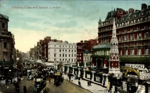 Ak London City England, Charing Cross und Strand