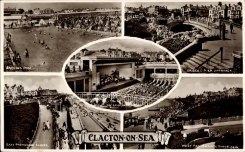 PC Clacton-on-Sea, Essex, England, Bathing Pool, Bridge, Pier