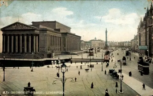 Ak Liverpool Merseyside England, St Georges Platz