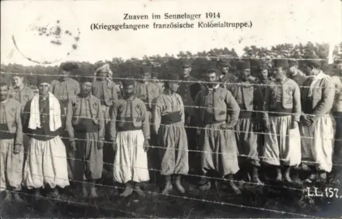 Ak Paderborn in Westfalen, Sennelager, Kriegsgefangene französische Kolonialtruppe, Zuaven, 1914