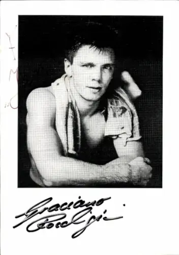 Autogrammkarte Boxer Graciano Rocchigiani, Portrait, Autogramm