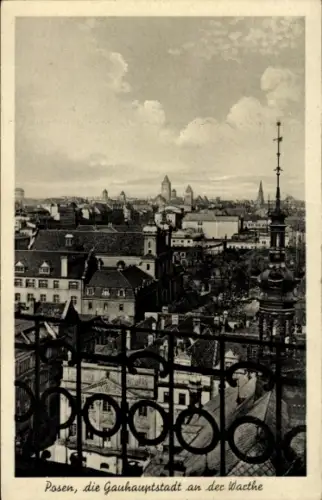 Ak Poznań Posen, Blick vom Rathausturm,  Stadtansicht,  