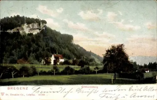 Ak Bregenz am Bodensee Vorarlberg, Bregenzer Wald, Gebhardsberg, Landschaft, Dr. Trenkler Co.
