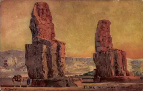 Künstler Ak Carl, R., Theben Ägypten, The Colosses of Memnon