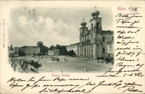 Ak Gorizia Görz Friuli Venezia Giulia, Piazza Grande, Menschen, Gebäude, Görz