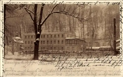 Ak Teplice nad Bečvou Teplitz Bad Region Olmütz, Alkalische Eisenquellen im Winter