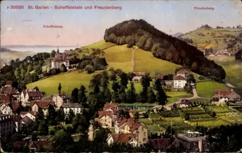 Ak Sankt Gallen Stadt Schweiz, Scheffelstein und Freudenberg