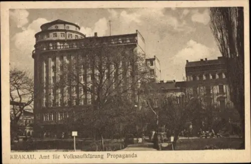 Ak Kraków Krakau Polen,  Amt für Volksaufklärung Propaganda, Stempel, Jahr 1943