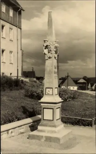 Ak Altenberg im Erzgebirge, Postmeilensäule