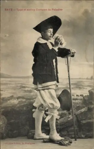 Ak Batz Loire Atlantique, Type et ancien Costume de Paludier