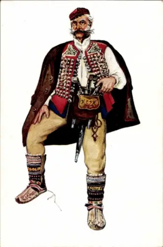 Künstler Ak Kirin V., Lika Kroatien, Mann in Tracht