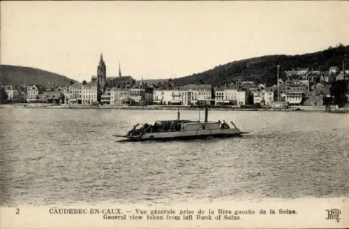 CPA Caudebec en Caux Seine Maritime, Vue generale prise de la Rive gauche de la Seine