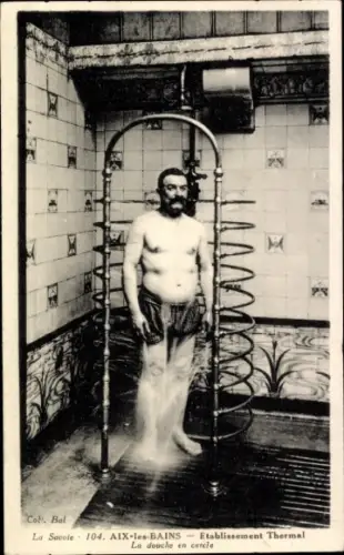 Ak Aix les Bains Savoie, Etablissement Thermal, la douche en cercle