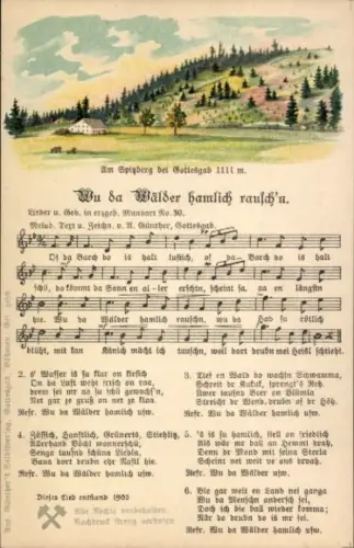 Lied Ak Günther, Anton, Wu da Wälder hamlich rausch'n, Erzgebirgische Mundart Nr. 30, Spitzberg