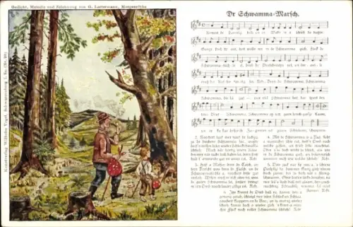 Lied Künstler Ak Lattermann, G., Dr Schwamma Marsch, Pilzsucher, Wilhelm Vogel Nr. 114
