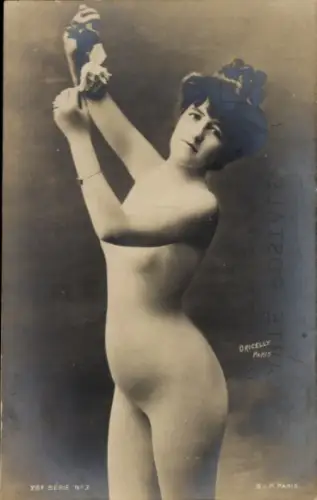 Ak Stehender Frauenakt, Ganzkörperanzug, Rose