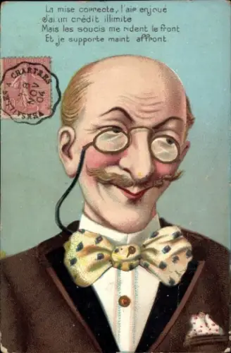 Ak Porträt eines Mannes mit Brille