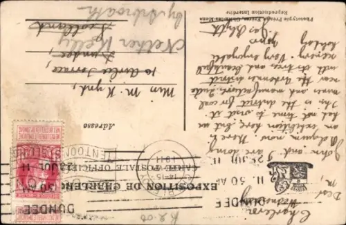 CPA Exposition de Charleroi 1911, Cascade dans les Jardins