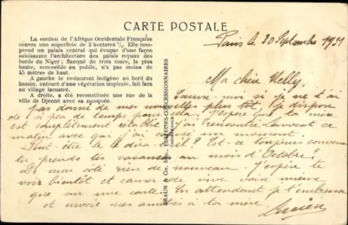 CPA Exposition Coloniale Internationale Paris 1931, Section de AOF, Tour Principale