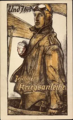 Künstler Ak Und Ihr?, Zeichnet Kriegsanleihe, Flieger