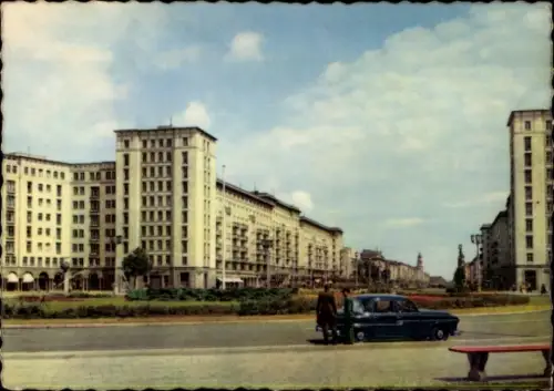 Ak Berlin Friedrichshain, Stalinallee, Strausberger Platz