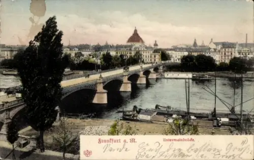 Ak Frankfurt am Main, Untermainbrücke