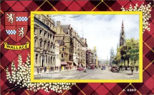 Ak Edinburgh Schottland, Princes Street,  farbenfrohe ,  Gebäude, Straßenansicht