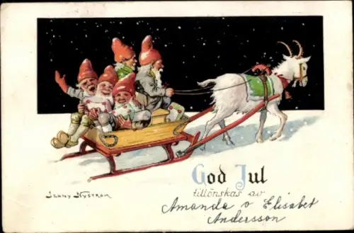 Künstler Ak Nyström, Jenny, Frohe Weihnachten, Weihnachtsmänner