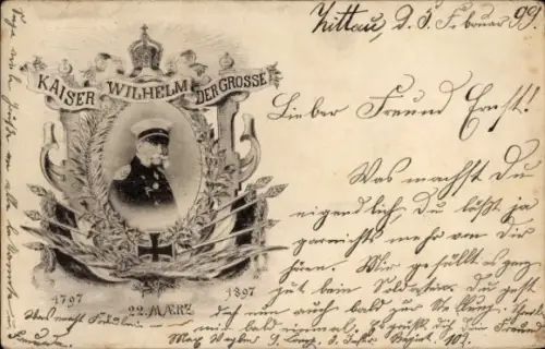 Ak Kaiser Wilhelm der Große, Portrait