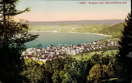 Ak Bregenz am Bodensee Vorarlberg,  Gebhardsberg, Bodensee, Stadtansicht, farbig, 