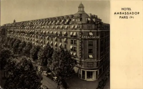 Ak Paris IX, Hotel Ambassador, Boulevard Haussmann