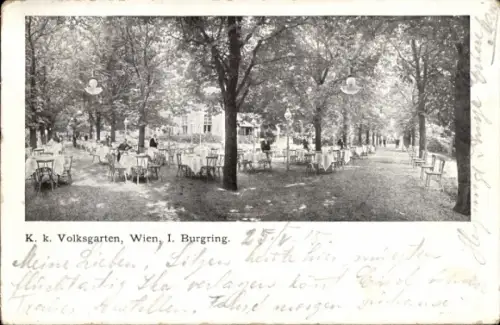 Ak Wien 1 Innere Stadt, Königlicher Volksgarten, Burgring