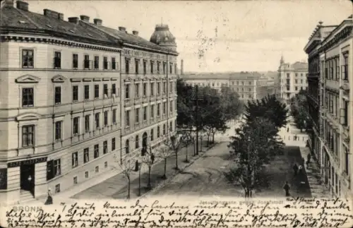 Ak Brno Brünn Südmähren, Jesuitengasse gegen Josefstadt