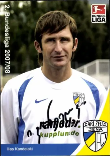 Autogrammkarte Fußballer Ilias Kandelaki, FC Carl Zeiss Jena, Autogramm