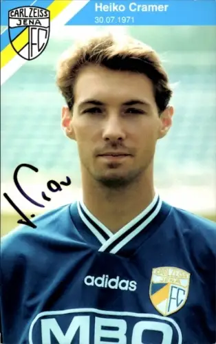 Autogrammkarte Fußballer Heiko Cramer, FC Carl Zeiss Jena, Autogramm