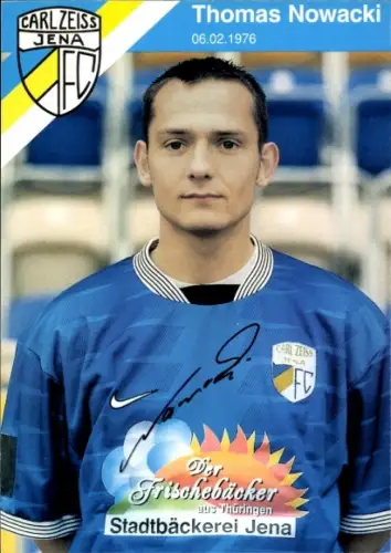 Autogrammkarte Fußballer Thomas Nowacki, FC Carl Zeiss Jena, Autogramm