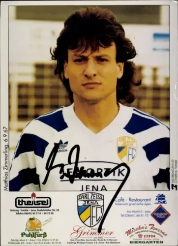 Autogrammkarte Fußballer Matthias Zimmerling, FC Carl Zeiss Jena, Autogramm