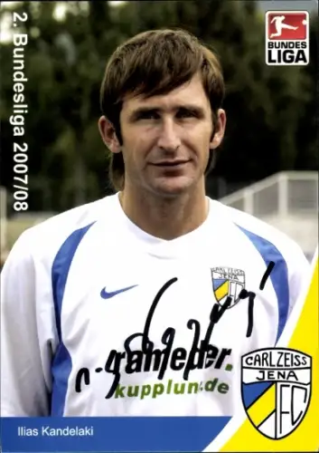 Autogrammkarte Fußballer Ilias Kandelaki, FC Carl Zeiss Jena, Autogramm
