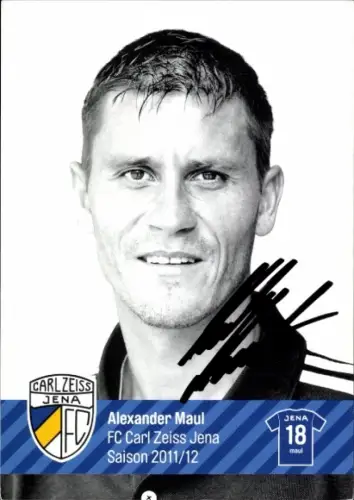 Autogrammkarte Fußballer Alexander Maul, FC Carl Zeiss Jena, Autogramm