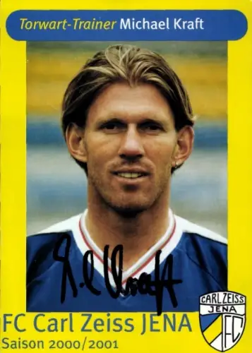 Autogrammkarte Torwarttrainer Michael Kraft, FC Carl Zeiss Jena, Autogramm