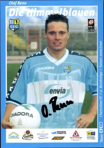 Autogrammkarte Fußballer Olaf Renn, Chemnitzer FC, Autogramm
