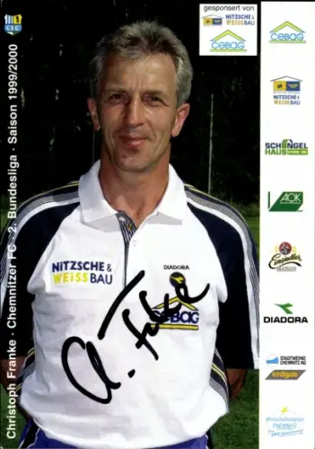 Autogrammkarte Trainer Christoph Franke, Chemnitzer FC, Autogramm