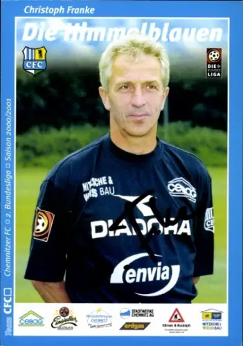Autogrammkarte Chef Trainer Christoph Franke, Chemnitzer FC, Autogramm