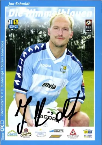 Autogrammkarte Fußballer Jan Schmidt, Chemnitzer FC, Autogramm