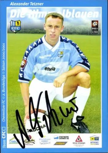 Autogrammkarte Fußballer Alexander Tetzner, Chemnitzer FC, Autogramm