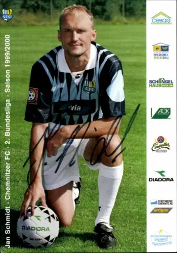 Autogrammkarte Fußballer Jan Schmidt, Chemnitzer FC, Autogramm