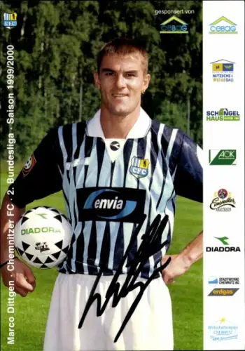 Autogrammkarte Fußballer Marco Dittgen, Chemnitzer FC, Autogramm