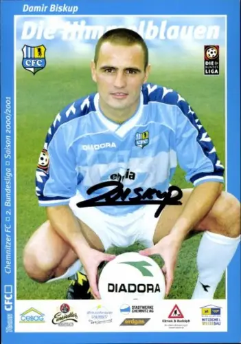 Autogrammkarte Fußballer Damir Biskup, Chemnitzer FC, Autogramm