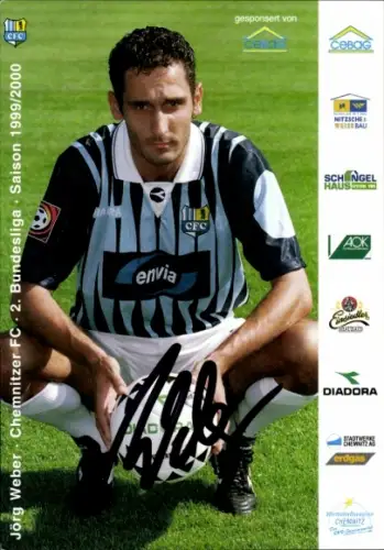 Autogrammkarte Fußballer Jörg Weber, Chemnitzer FC, Autogramm
