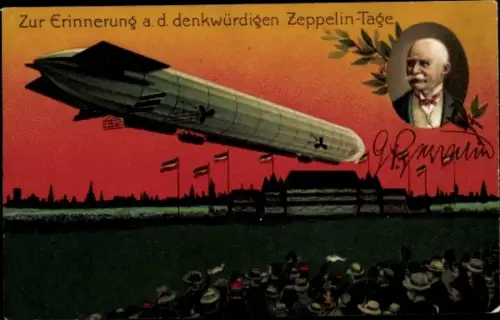 Ak Zeppelin-Tage, Graf von Zeppelin, Luftschiff
